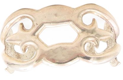 925 Sterling Silver Vintage Bracelet NAVAJO ZUNI Trible Design Cut Cuff  BT10936