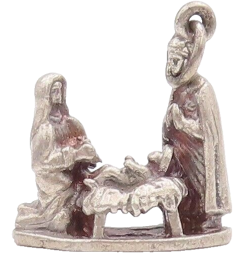925 Sterling Silver Vintage Pendant Solid 3D Religious Charm   PT23315