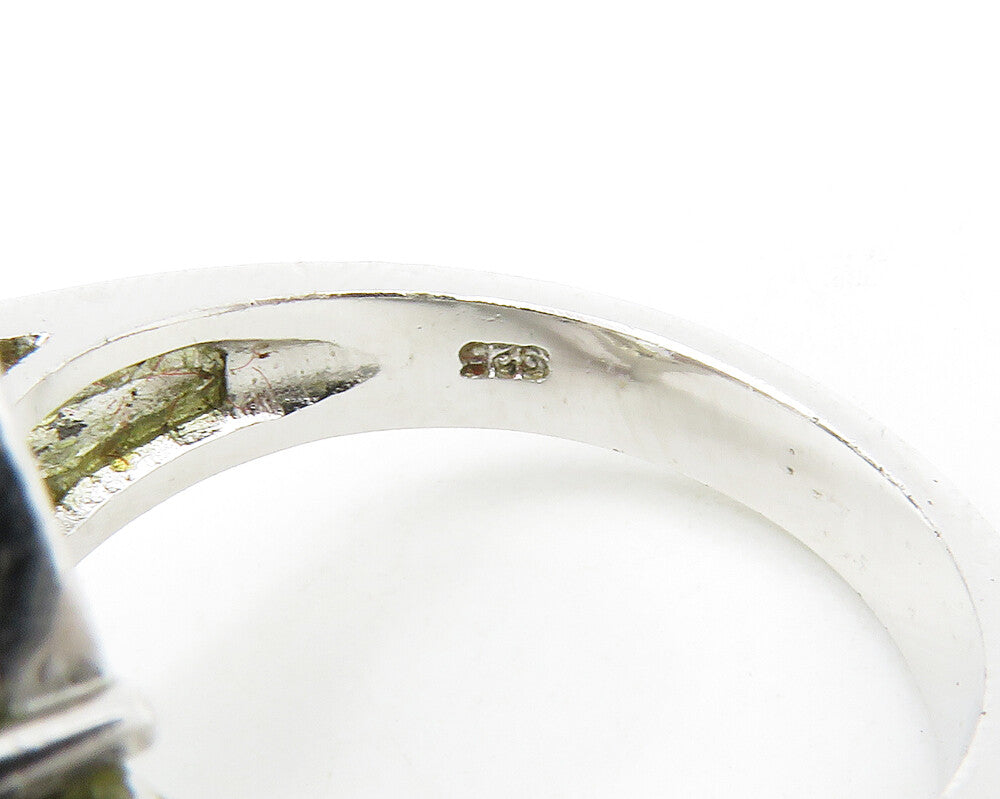 925 Sterling Silver  Shiny Marquise Cubic Zirconia Cocktail Ring Sz 7  RG13963