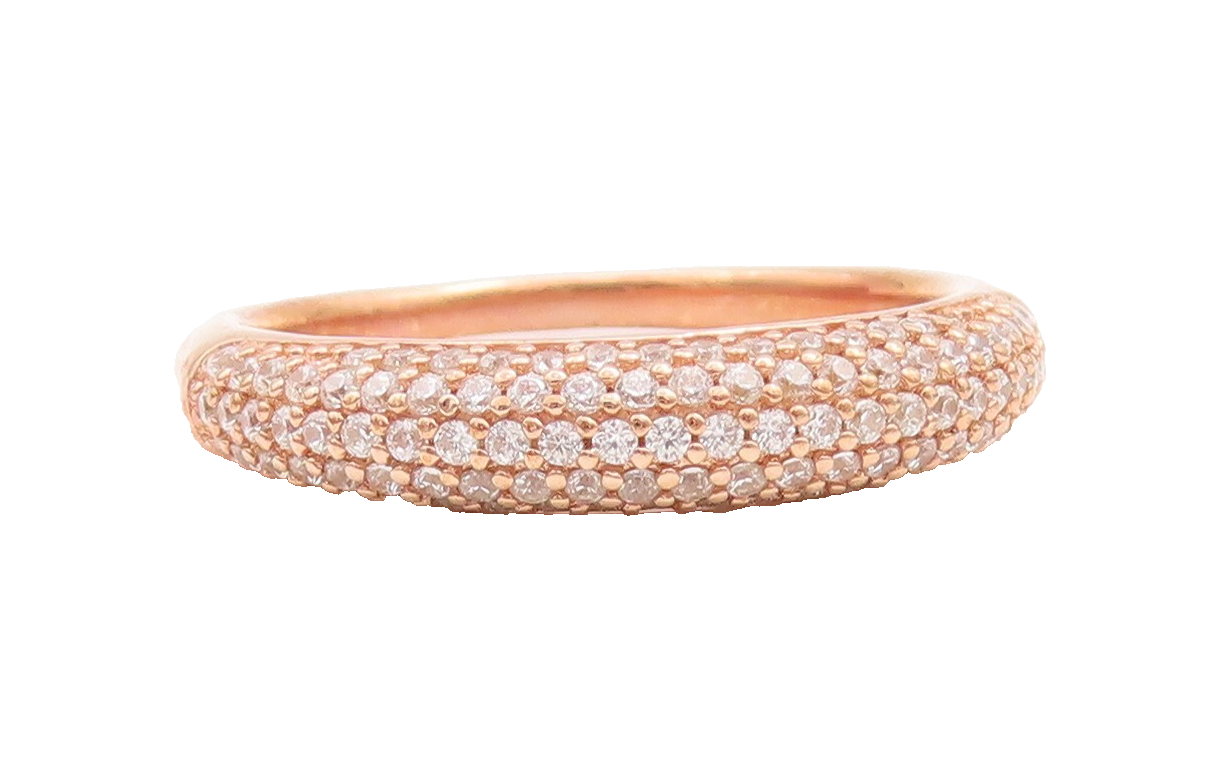 925 Sterling Silver Vintage Ring Rose Gold Plated CZ Inlay  Sz 7  RG29106