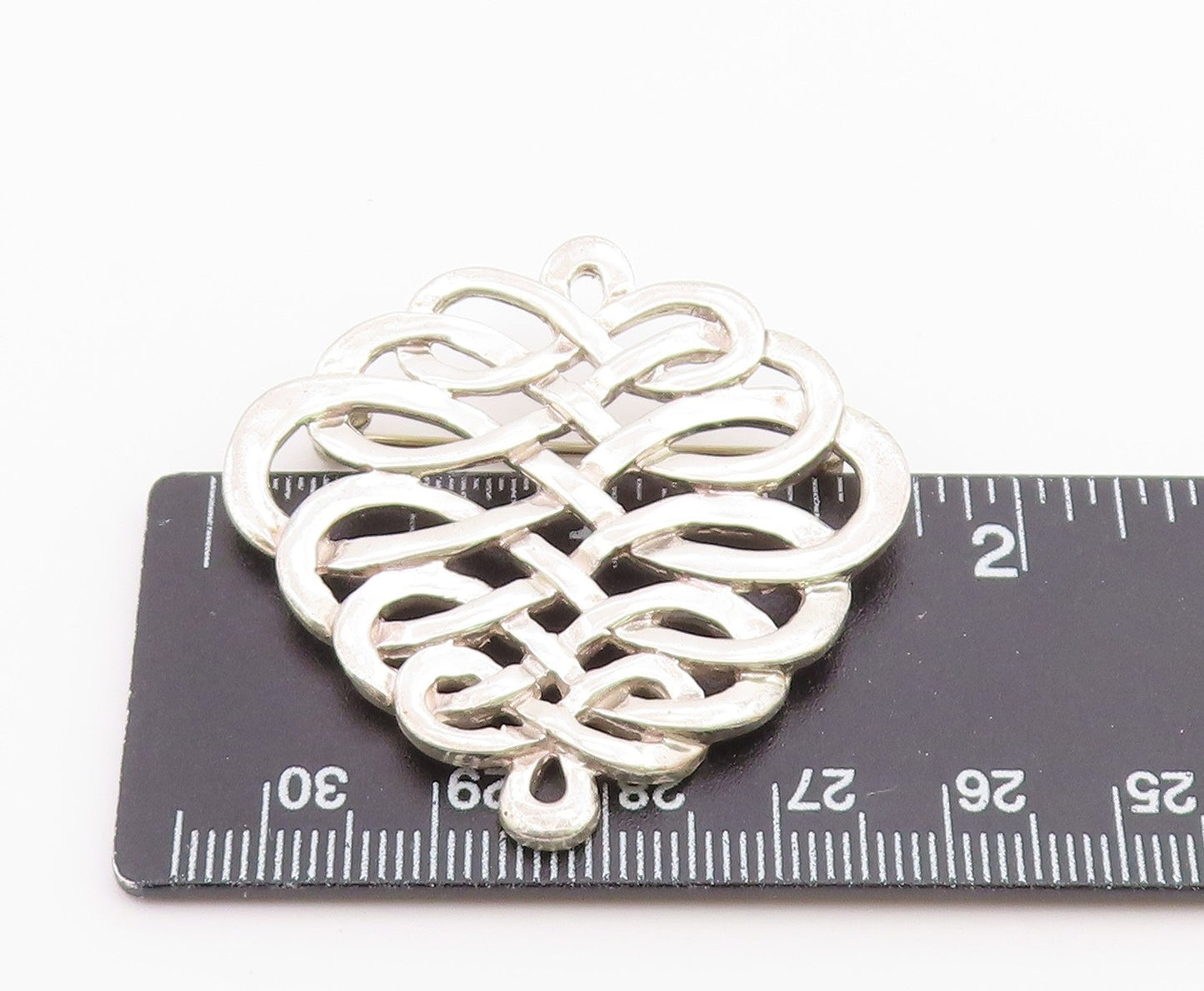 MMA 925 Sterling Silver  Vintage Shiny Open Knot Design Brooch Pin  BP7973