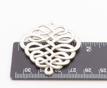 MMA 925 Sterling Silver  Vintage Shiny Open Knot Design Brooch Pin  BP7973