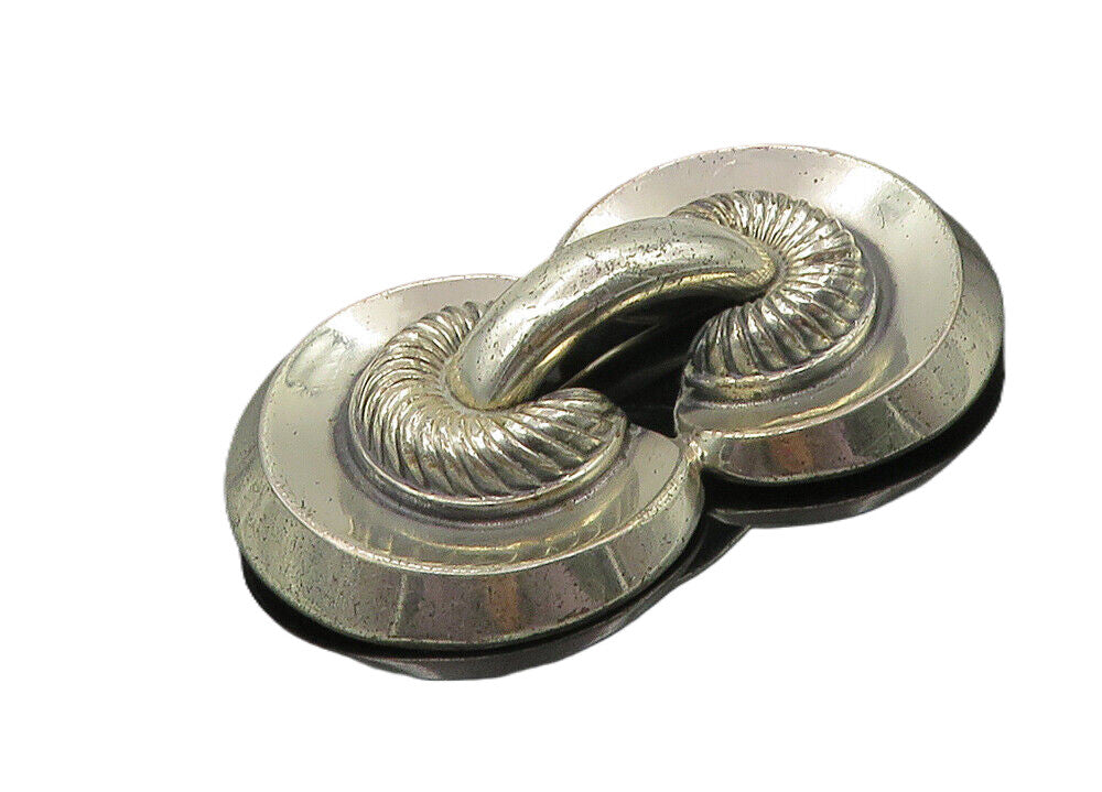 MONET 925 Sterling Silver  Vintage Shiny Fluted Detail Brooch Pin  BP4041