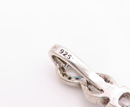 925 Sterling Silver Vintage Cubic Zirconia Infinity Twist Pendant  PT19680