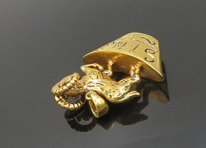 925 Sterling Silver  Vintage Shiny Chinese Year Of Ram Zodiac Pendant  PT16130