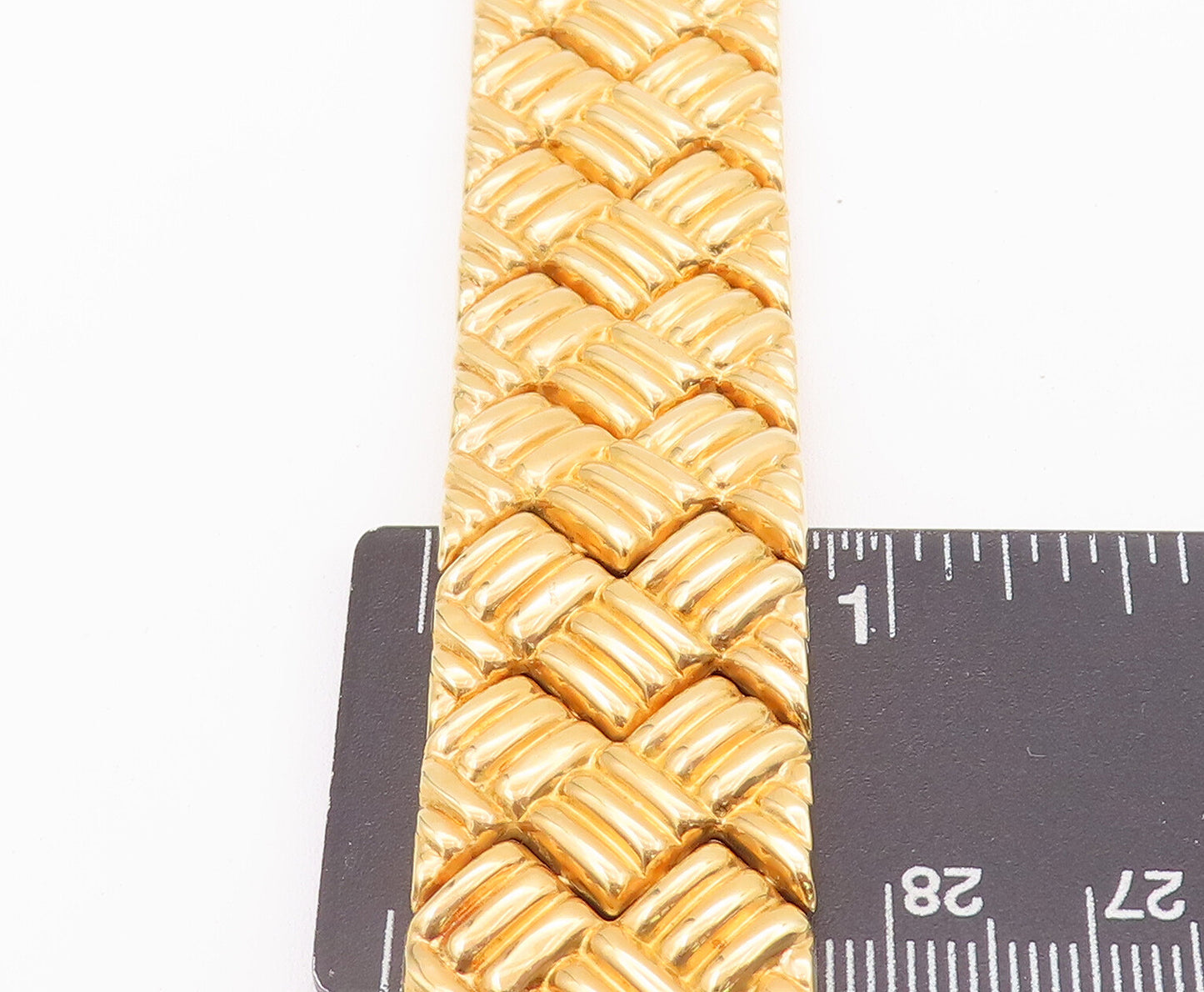 925 Sterling Silver Vintage Bracelet Linked Gold Plated Woven Effect  BT10405