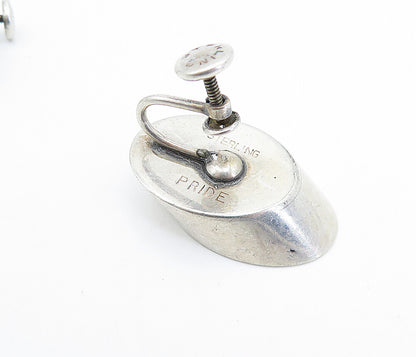 PRIDE 925 Sterling Silver  Vintage Smooth Oxidized Non Pierce Earrings  EG2096