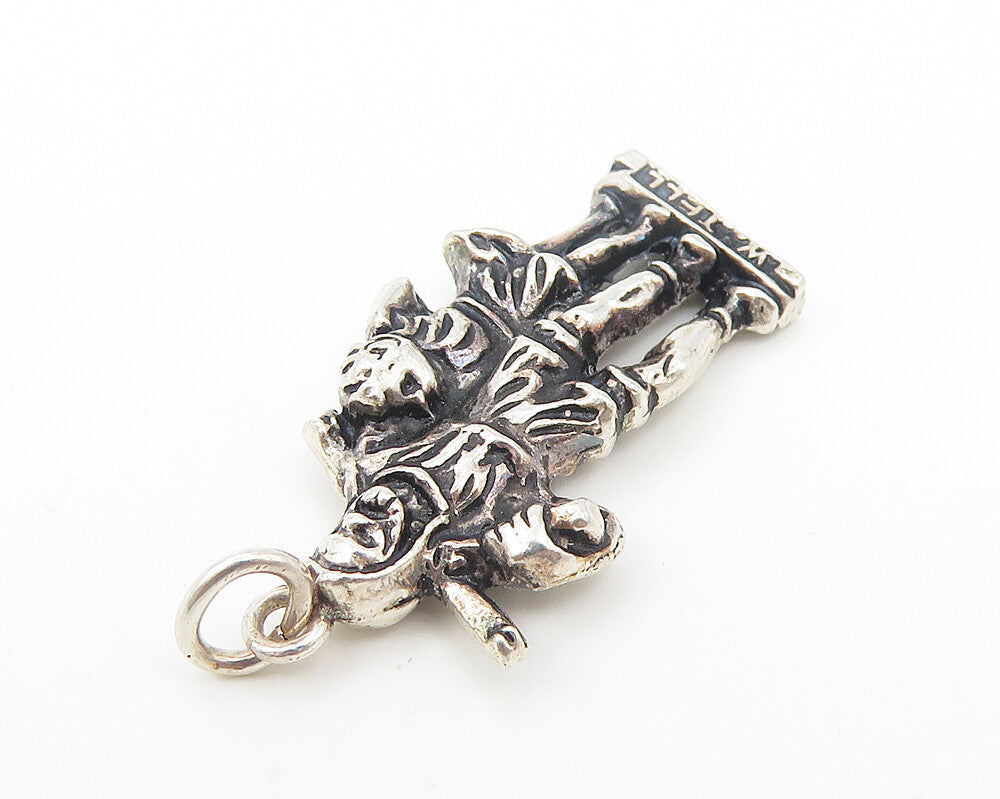 925 Sterling Silver  Vintage Petite Man & Child Schweiz Statue Pendant  PT9030