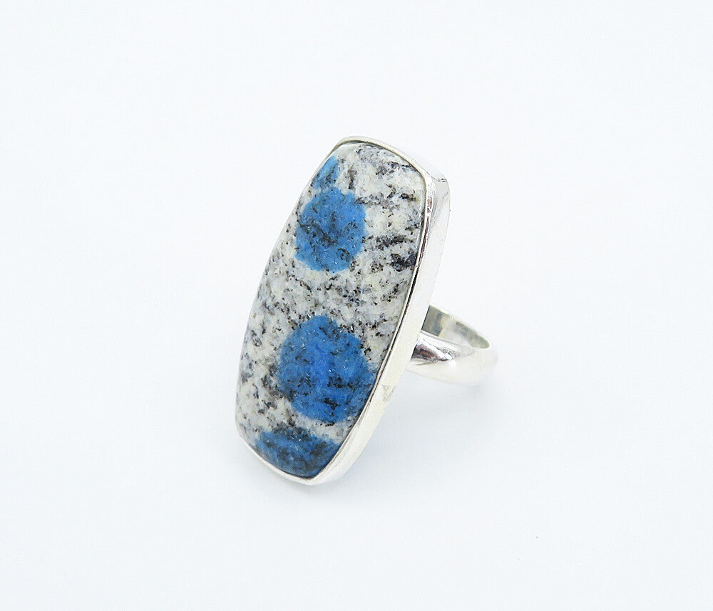 925 Sterling Silver Multi Color Spotted Jasper Cocktail Ring Sz 6.5 RG8336