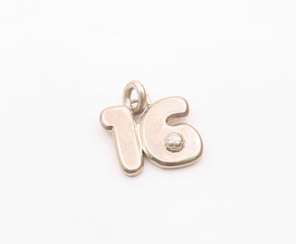 925 Sterling Silver  Vintage Sport Number 16 & Soccer Ball Pendant  PT19883