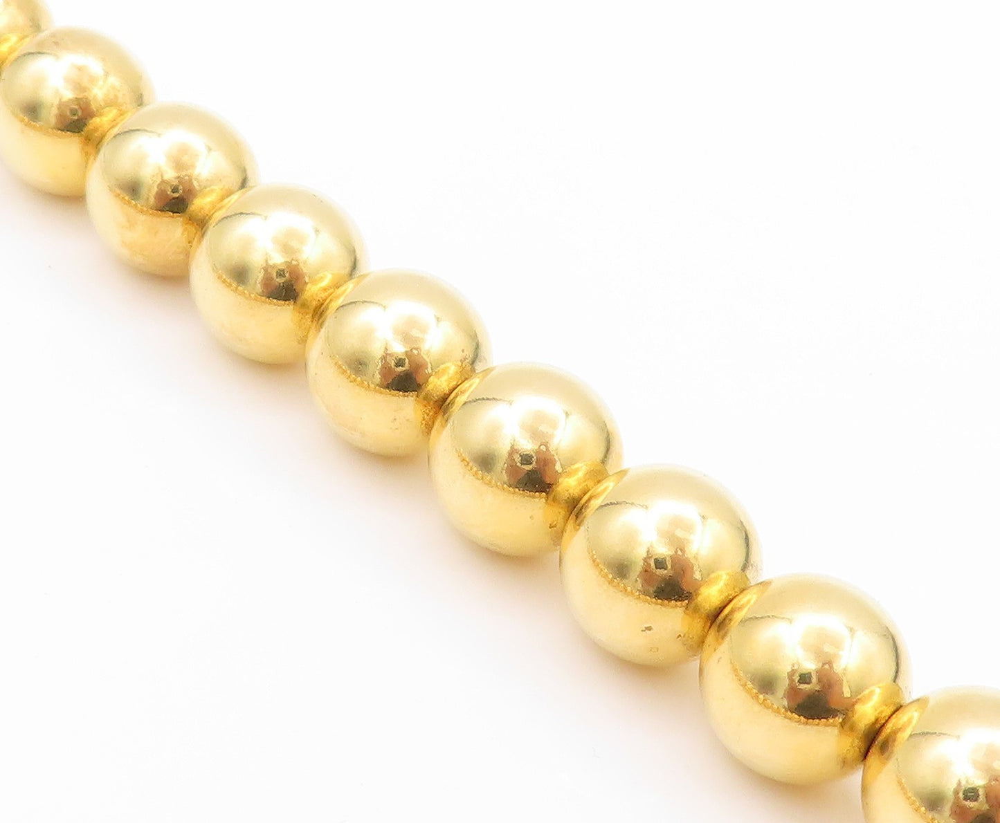 925 Sterling Silver Vintage Necklace Gold Plated Bead Chain NE4547