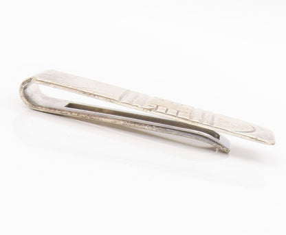 925 Sterling Silver Vintage Money Clip Solid Designer Brick Wall Carved  TR3874