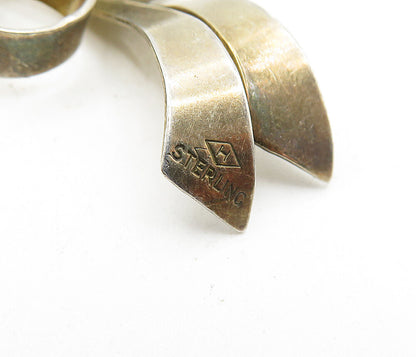 925 Sterling Silver  Vintage Dark Tone Bow Tied Ribbon Brooch Pin  BP1448