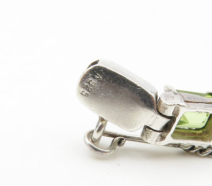 925 Sterling Silver Peridot Topaz & Multi Stone Shiny Chain Bracelet BT6074