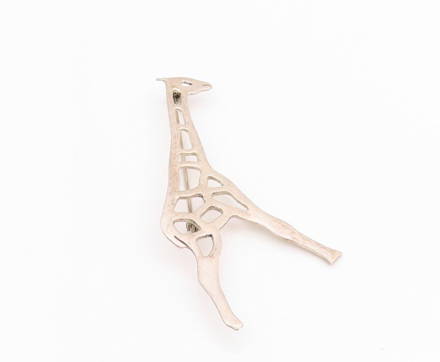 925 Sterling Silver Vintage Brooch Solid Cutout Giraffe  BP11748