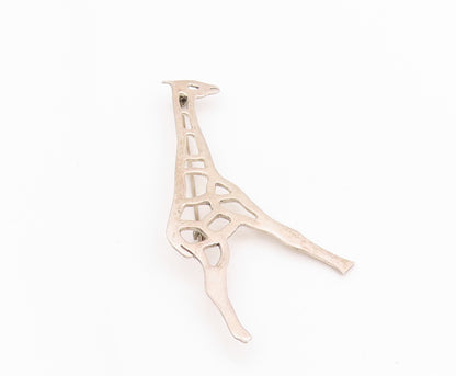 925 Sterling Silver Vintage Brooch Solid Cutout Giraffe  BP11748