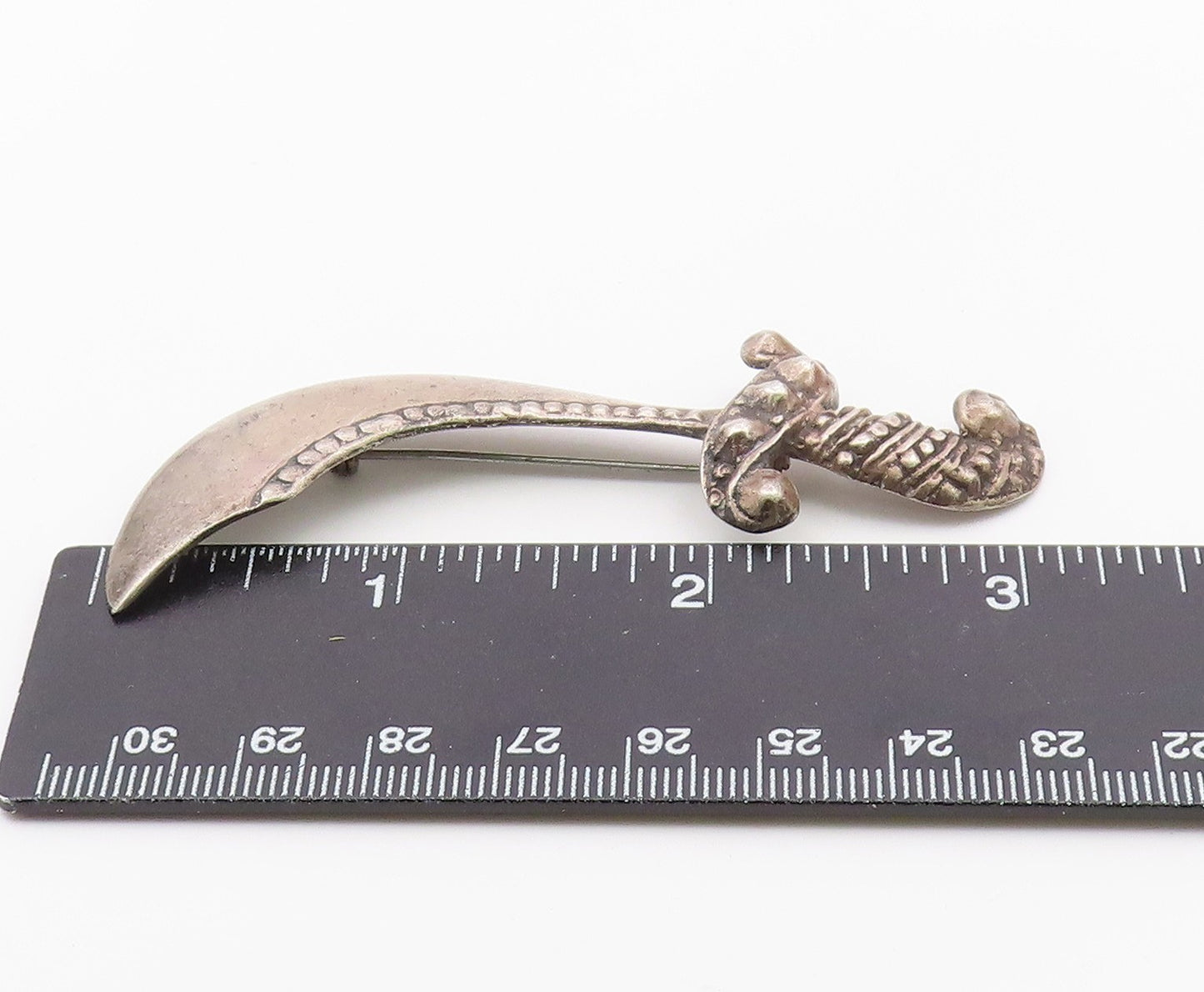 925 Sterling Silver  Vintage Antique Dagger Sword Motif Brooch Pin  BP4578