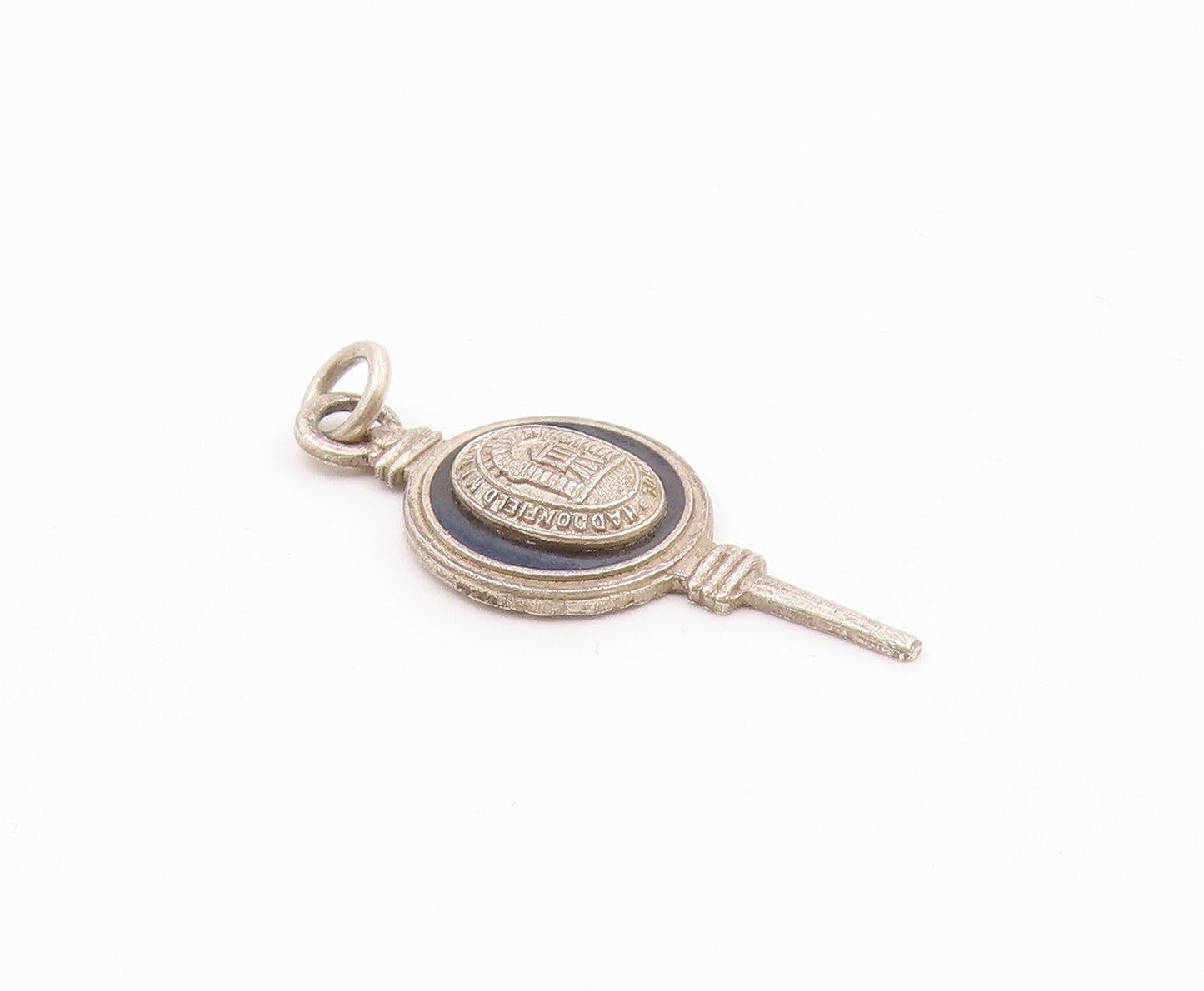 925 Sterling Silver  Vintage Black Onyx High School Pendant  PT17709