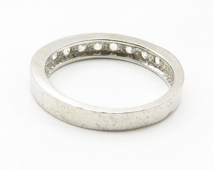925 Sterling Silver  Cubic Zirconia Half Eternity Band Ring Sz 6  RG11586