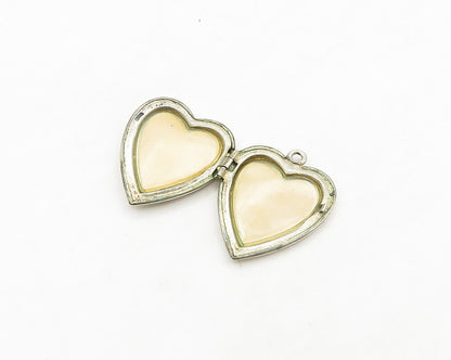 925 Sterling Silver  Vintage Love Heart Locket Pendant (OPENS)  PT15221