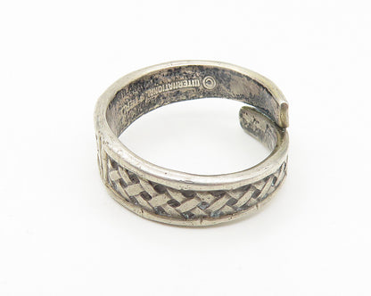 INTERNATIONAL 925 Silver Vintage Braided Bypass Band Ring Sz 4.5 RG11082