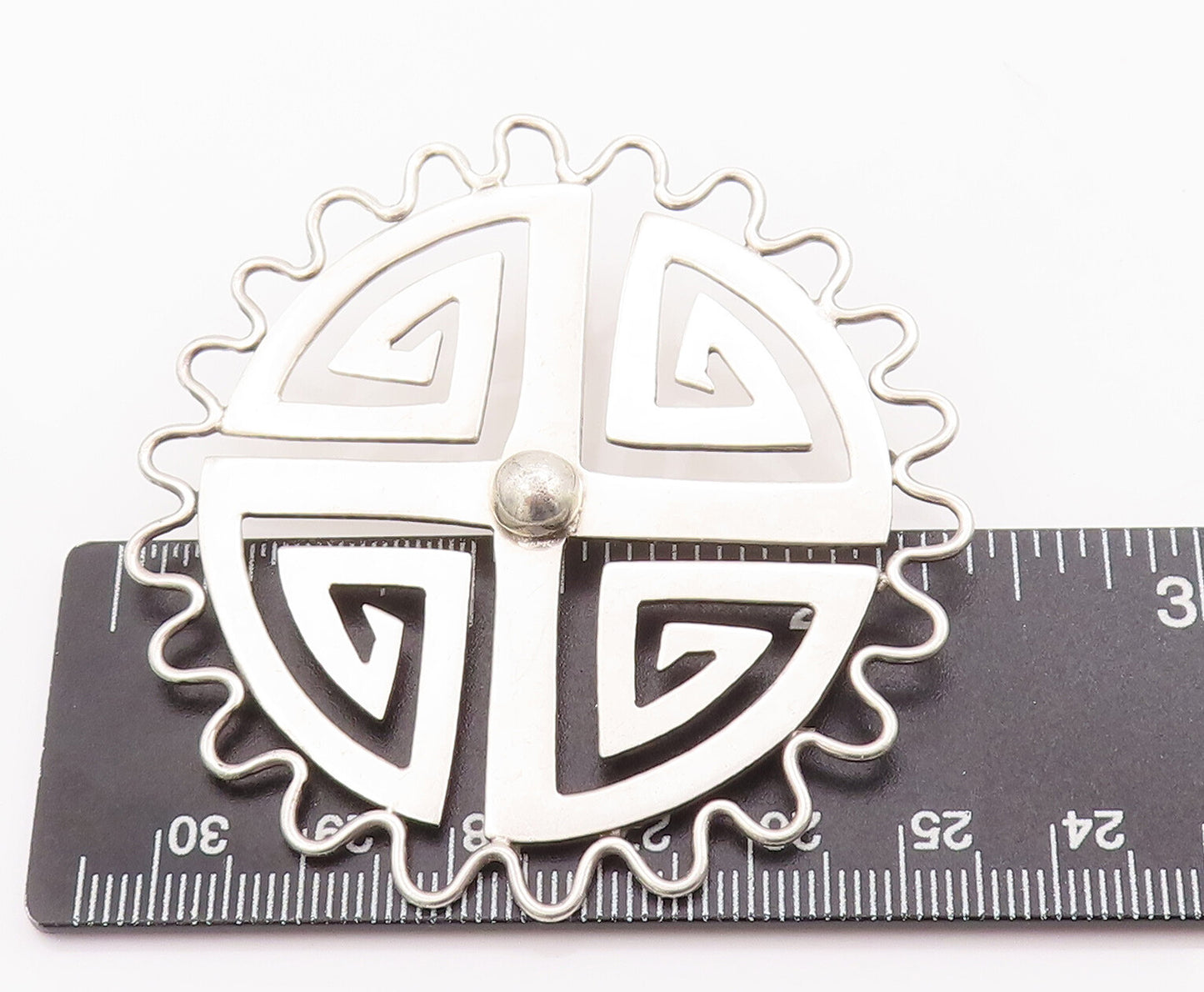 925 Sterling Silver Vintage Pendant BRENDA SCHOENFELD Spiral Pattern PT22902