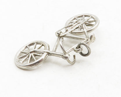 925 Sterling Silver  Vintage Shiny Bicycle Motif Drop Pendant  PT10494