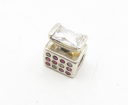 CHAM 925 Sterling Silver  Vintage Cubic Zirconia & Pink Topaz Pendant  PT7179
