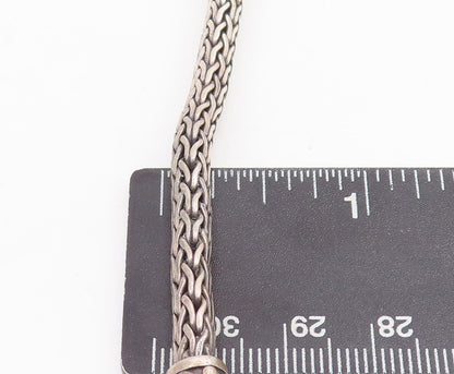 925 Sterling Silver Vintage Bracelet Solid Cutout Designs Breaded Band  BT10678