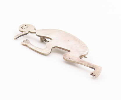 925 Sterling Silver Vintage Brooch Pin SOUTHWESTERN Kokopelli figure  BP12622