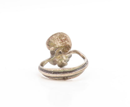 925 Sterling Silver Vintage Ring FINLAND Dark Tone Floral Carved  Sz 9  RG31160