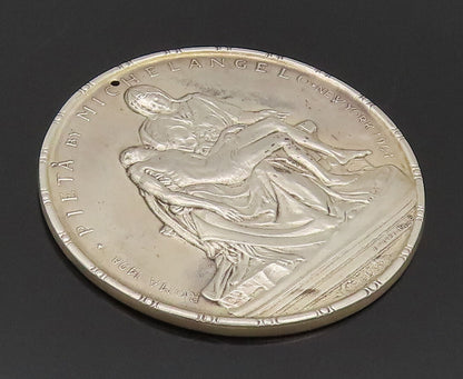 925 Sterling Silver Vintage TOWLE 1964 MICHELANGELO Carved Heavy Coin TR3679