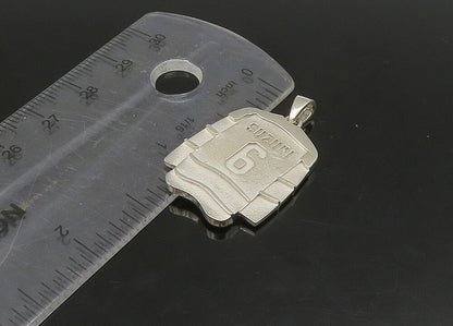 925 Sterling Silver  Vintage Shiny Saginaw Ice Hockey Jersey Pendant  PT18733
