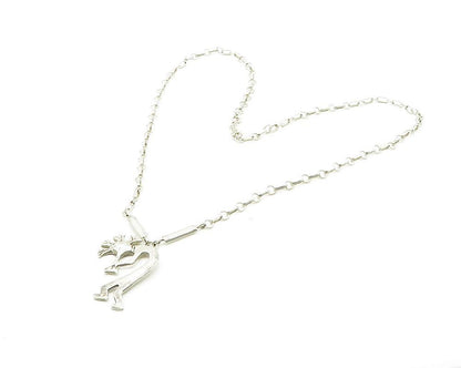 GLENN & IRENE SANDOVAL NAVAJO 925 Silver  Vintage Kokopelli Necklace  NE1868