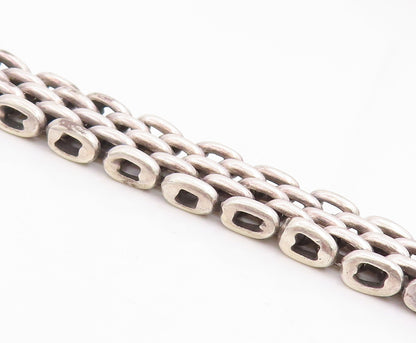 925 Sterling Silver Vintage Bracelet Intricate Geometric Woven Chain  BT11832