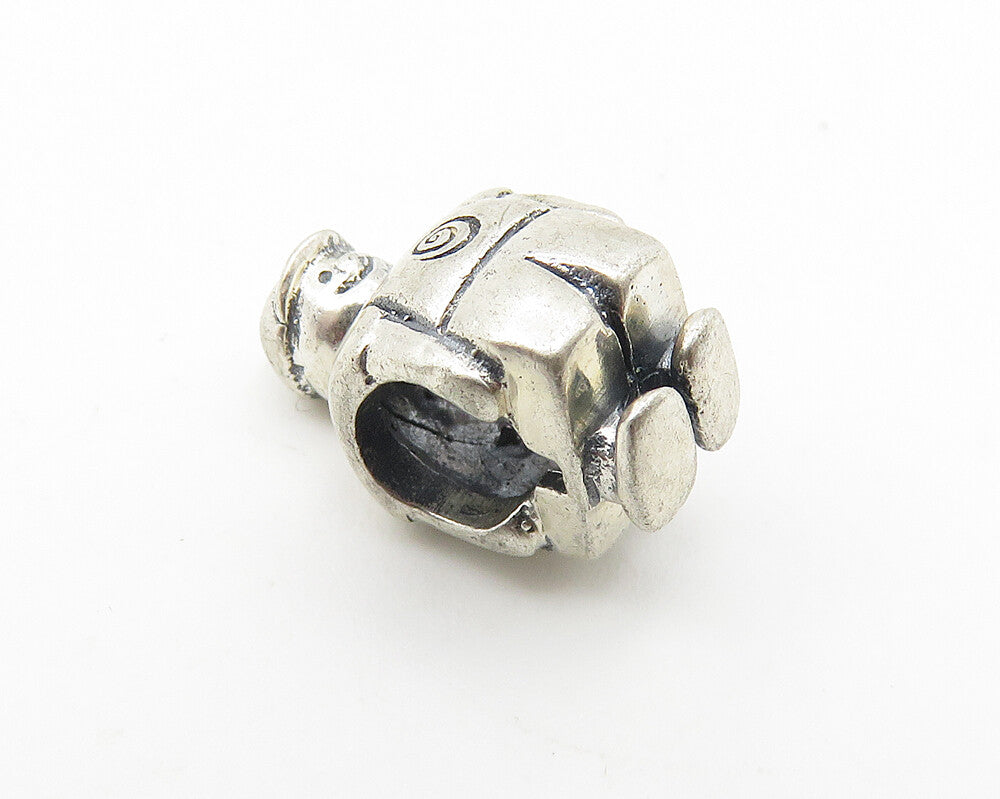 925 Sterling Silver  Vintage Petite Figure Spiral Detail Bead Pendant  PT8198