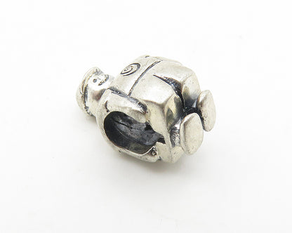925 Sterling Silver  Vintage Petite Figure Spiral Detail Bead Pendant  PT8198