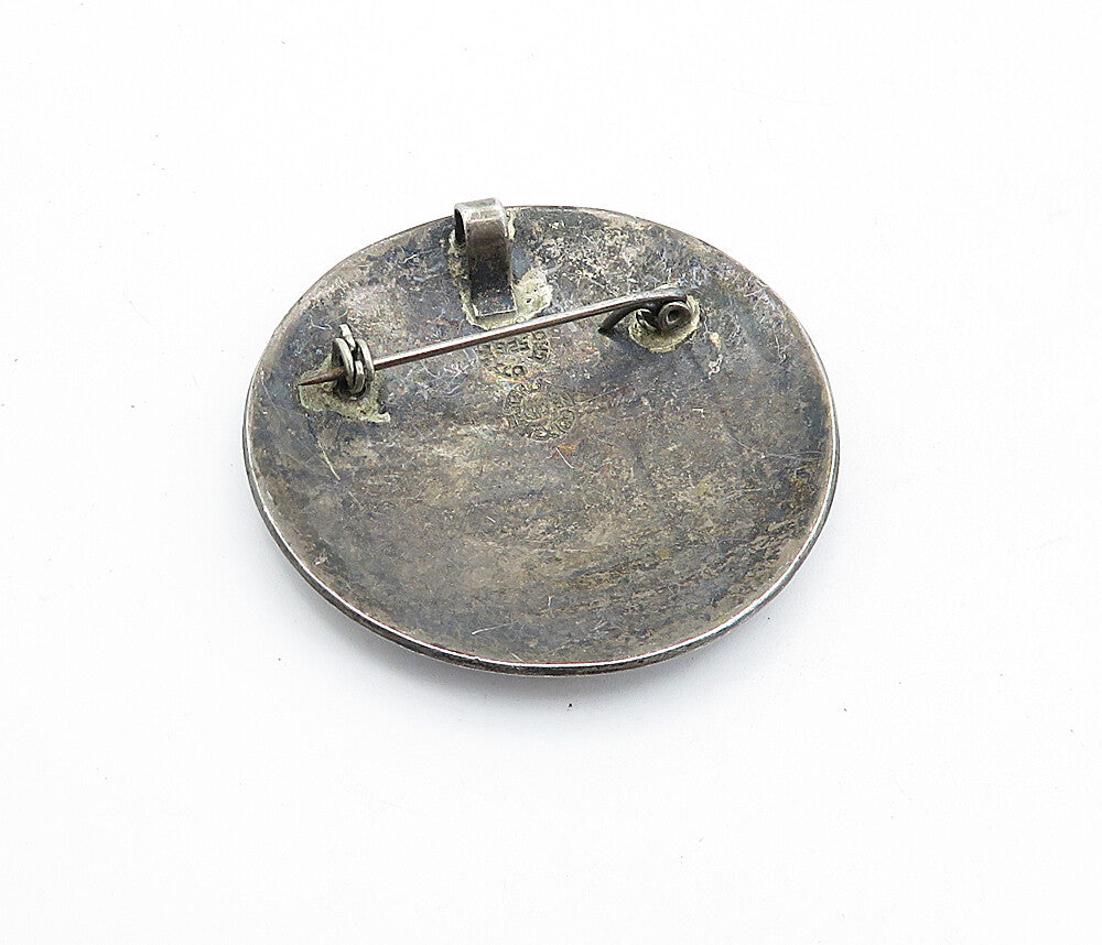 TAXCO MEXICO 925 Sterling Silver  Vintage Abalone Pattern Brooch Pin  BP1807