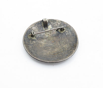 TAXCO MEXICO 925 Sterling Silver  Vintage Abalone Pattern Brooch Pin  BP1807