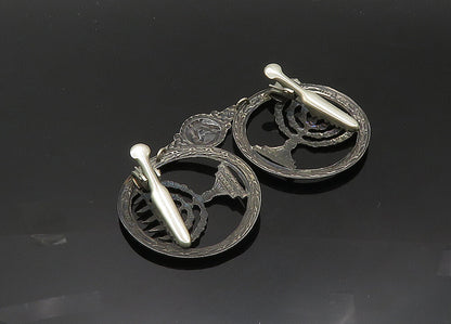 ISRAEL 925 Sterling Silver Vintage Dark Tone Menorah Sweater Clip  TR2842