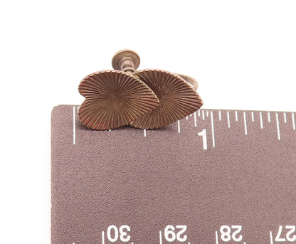 BEAN 925 Silver  Vintage Carved Double Heart Stencil Cutout Earrings  EG12468