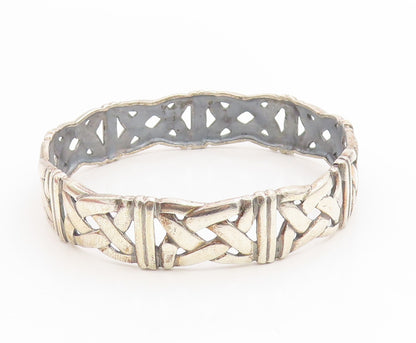 925 Sterling Silver Vintage Bracelet Classic Openwork Celtic Knot Bangle BT12036