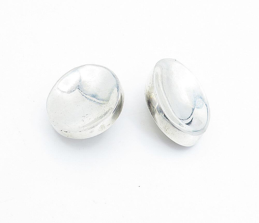 LOS BALLESTEROS MEXICO 925 Silver  Vintage Oval Non Pierce Earrings  EG2602