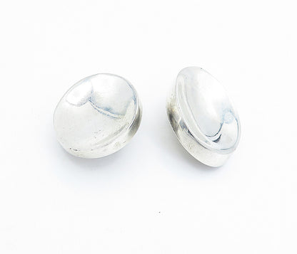 LOS BALLESTEROS MEXICO 925 Silver  Vintage Oval Non Pierce Earrings  EG2602