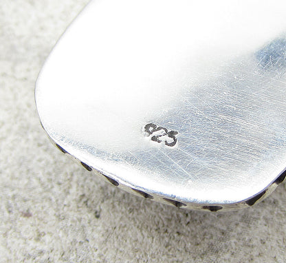 925 Sterling Silver  Faceted Druzy Pebbled Frame Drop Pendant  PT1435