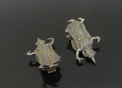 SIAM 925 Sterling Silver  Vintage Dark Tone Dancer Drop Earrings  EG10526