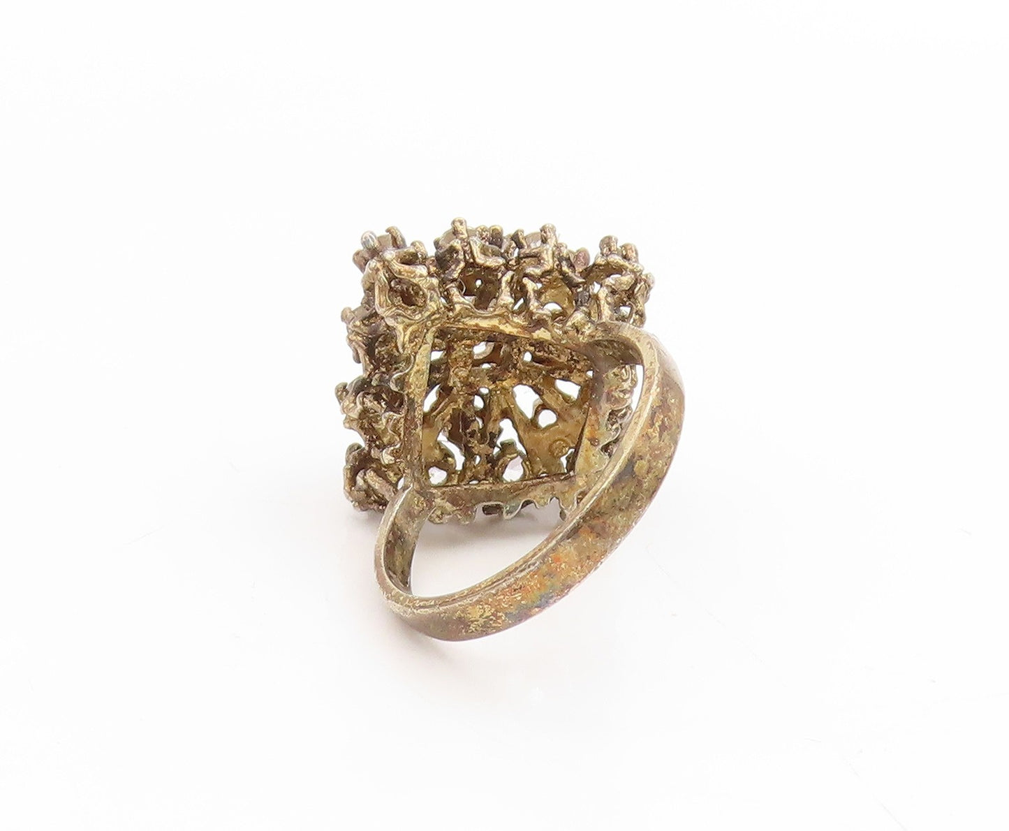 925 Sterling Silver Vintage Ring PANETTA Topaz Cluster Snowflake  Sz 7  RG34690