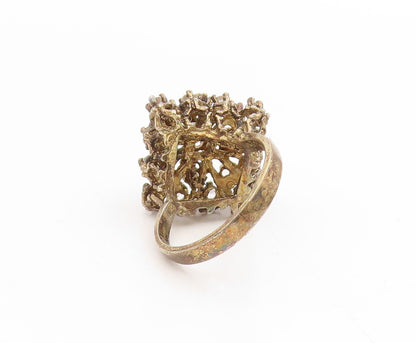 925 Sterling Silver Vintage Ring PANETTA Topaz Cluster Snowflake  Sz 7  RG34690