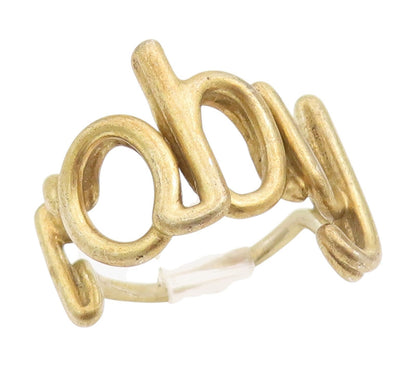 925 Sterling Silver Vintage Ring Gold Plated Robyn Script Band  Sz 5  RG34757
