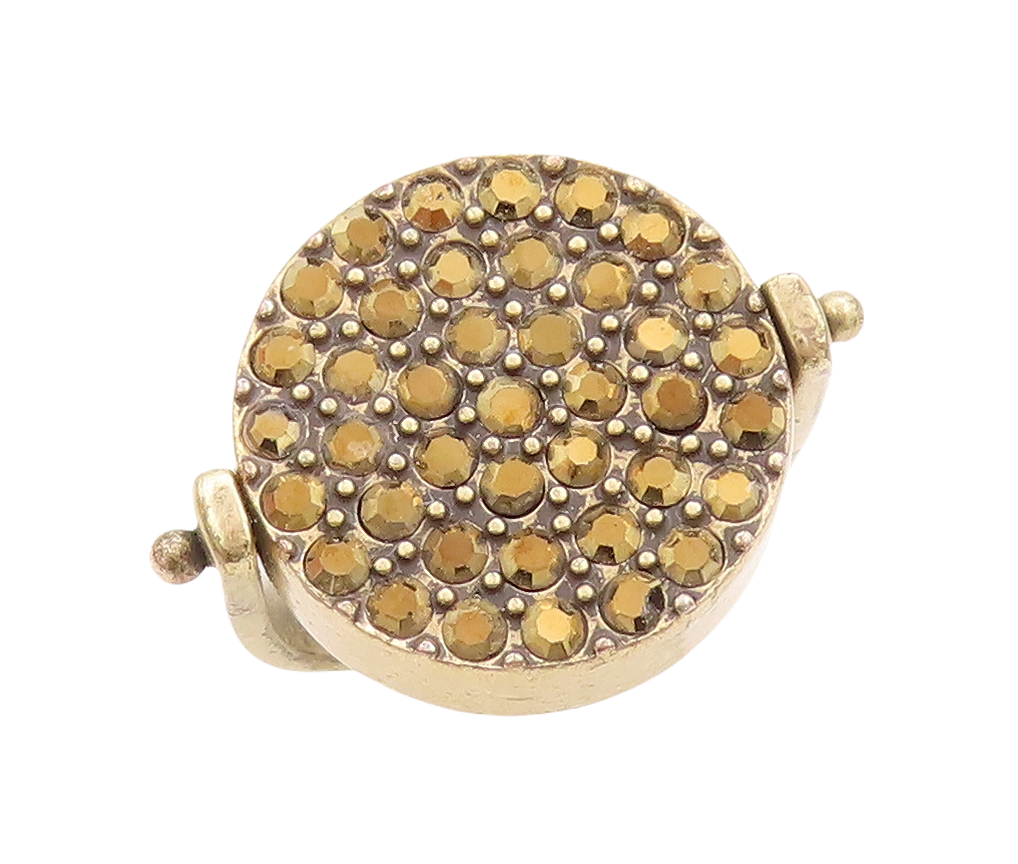 925 Sterling Silver Vintage Ring Gold Plated Double Sided Gemstone Sz 8  RG31256
